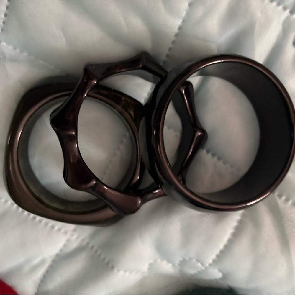 Set of Black Bangle Bracelets